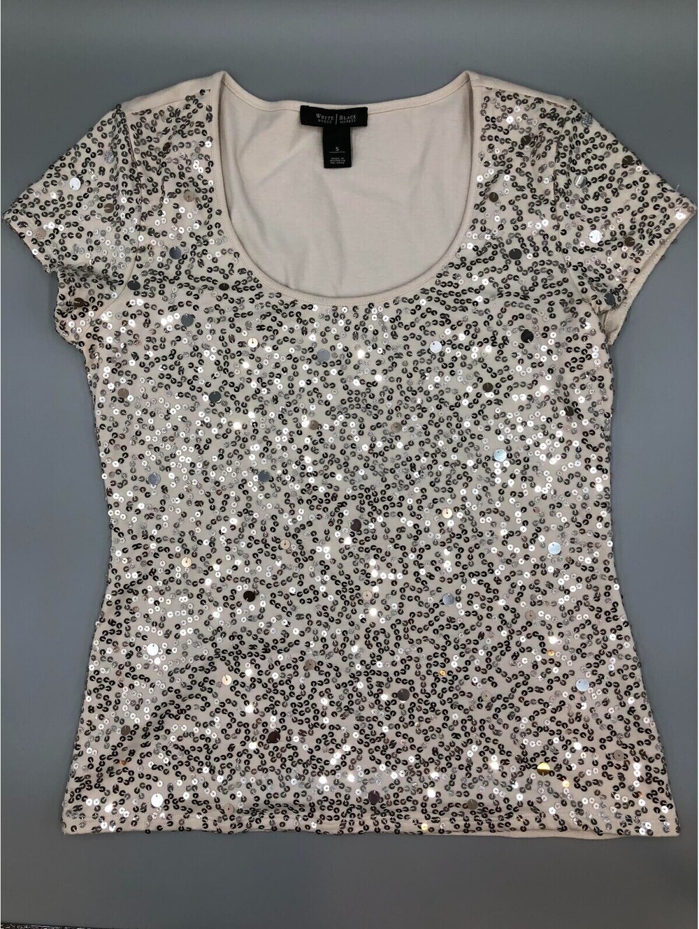 Women’s White House Black Market Light Beige Blouse Top, Size Small